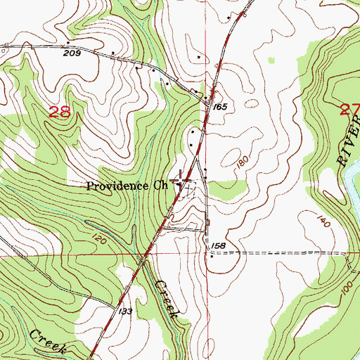 Topographic Map of Providence Church, AL