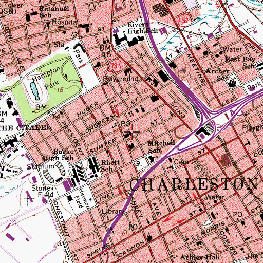 Topographic Map of Saint Peters Episcopal Church, SC