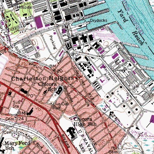 Topographic Map of Saint Peters Episcopal Church, SC