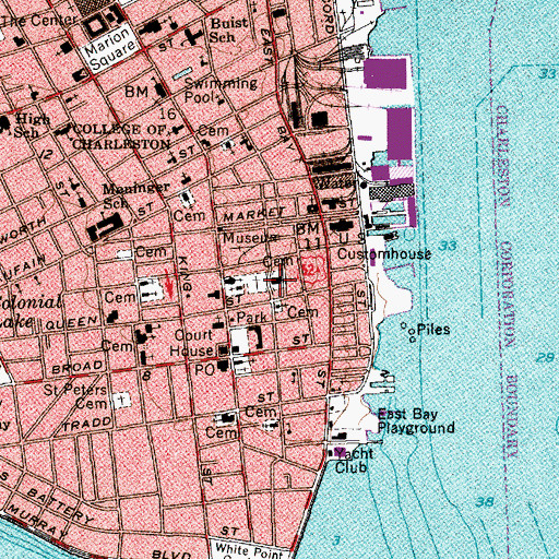 Topographic Map of Saint Philips Episcopal Church, SC