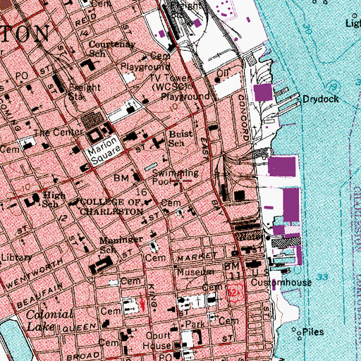 Topographic Map of Saint Stephens Episcopal Church, SC