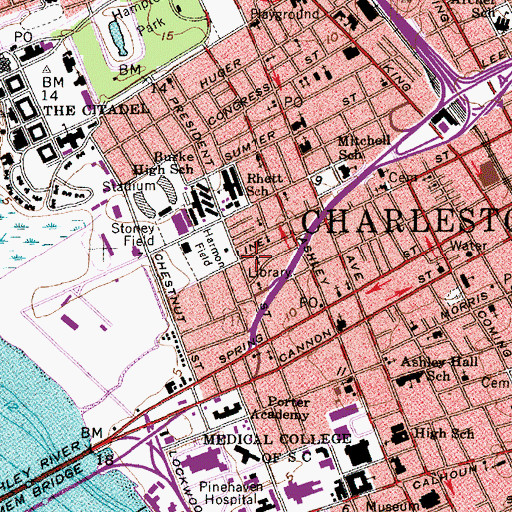 Topographic Map of Salem Baptist Church, SC