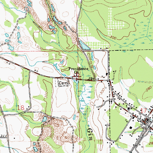 Topographic Map of Providence Church, AL