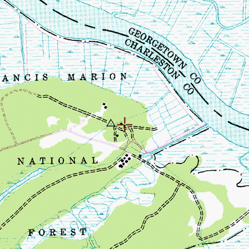 Topographic Map of Santee Gun Club, SC