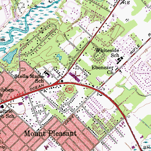 Topographic Map of Sea Island Shopping Center, SC