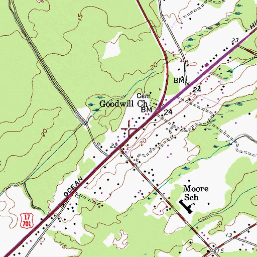 Topographic Map of Seven Mile School (historical), SC