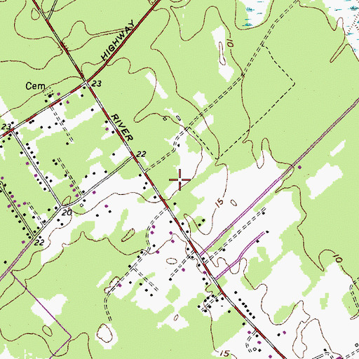 Topographic Map of Seven Oaks, SC