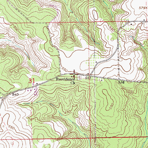 Topographic Map of Providence Church, AL