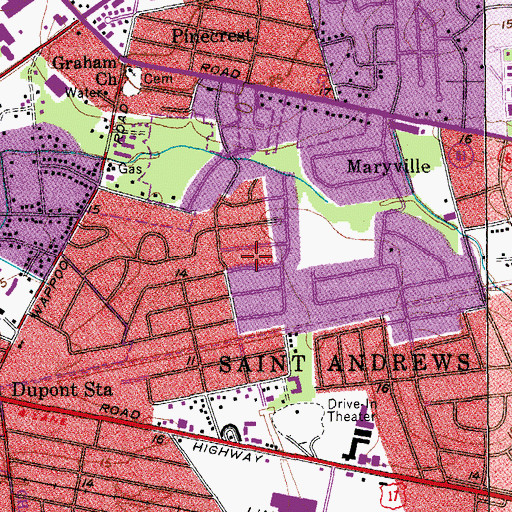 Topographic Map of Sherwood Forest, SC