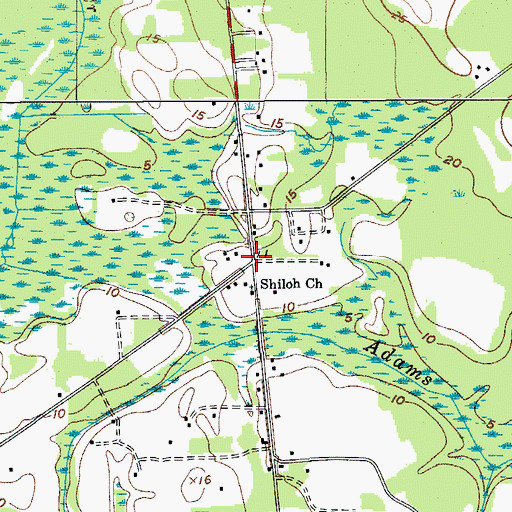 Topographic Map of Shiloh, SC