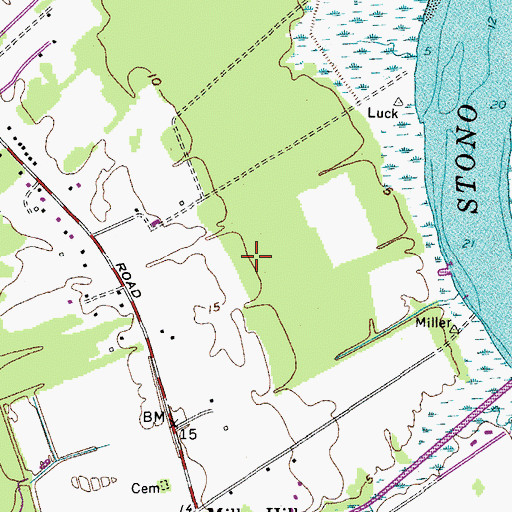 Topographic Map of Shoreline Farms, SC