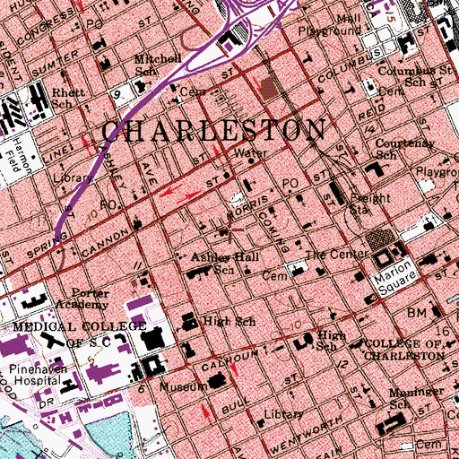 Topographic Map of Simonton School, SC