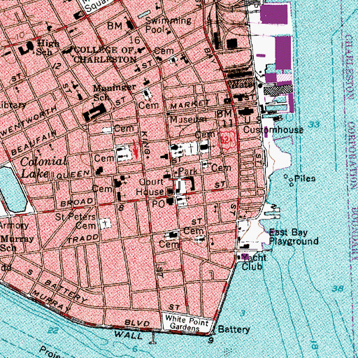 Topographic Map of South Carolina Historical Society, SC