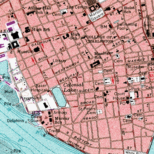 Topographic Map of Southside Baptist Church, SC