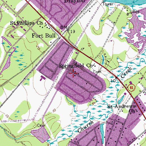 Topographic Map of Springfield, SC