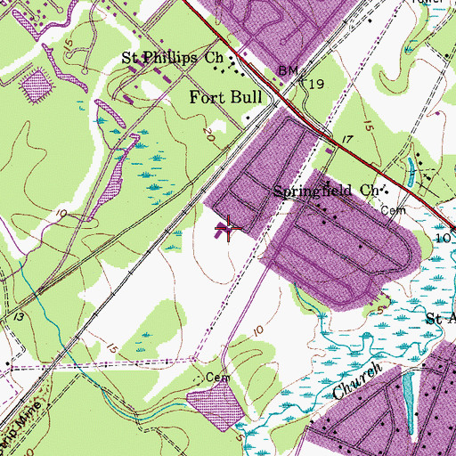 Topographic Map of Springfield Elementary School, SC