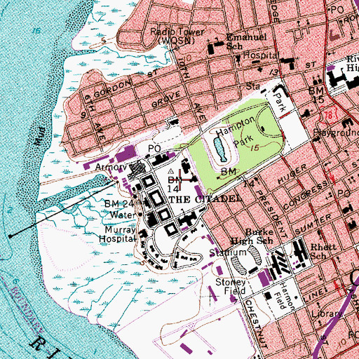 Topographic Map of Summerall Field, SC