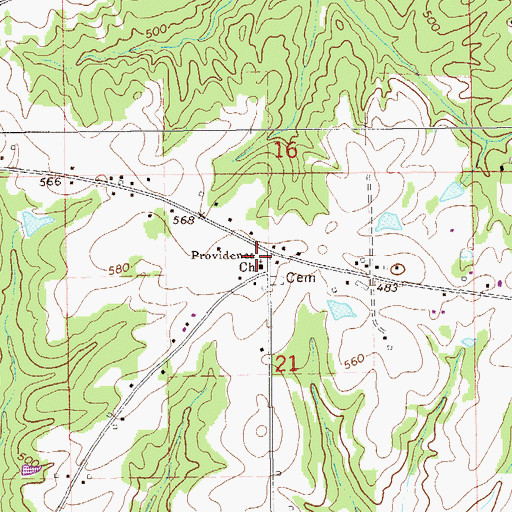 Topographic Map of Providence Church, AL