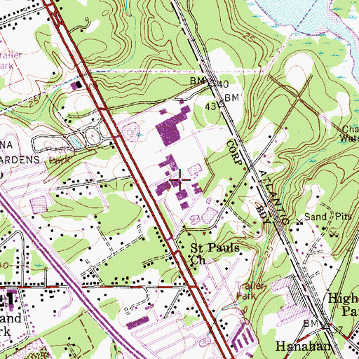 Topographic Map of Trident Technical College, SC