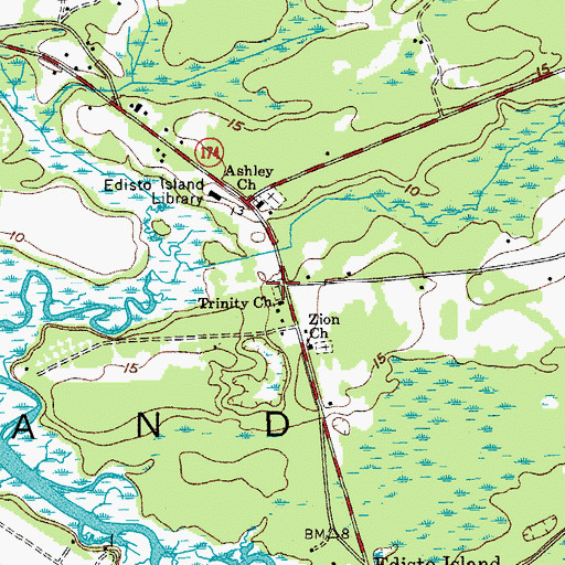 Topographic Map of Trinity Cemetery, SC