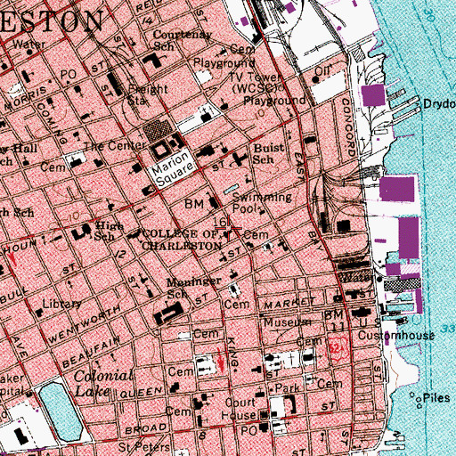 Topographic Map of Trinity United Methodist Church, SC