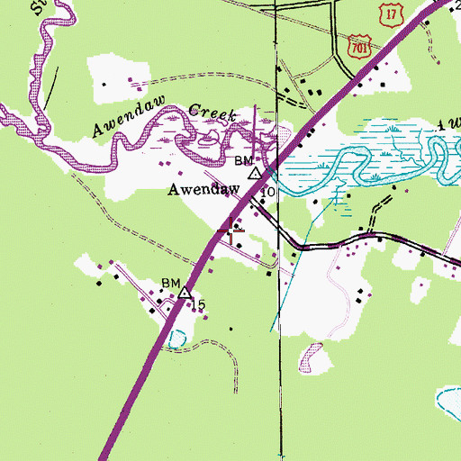 Topographic Map of Twenty Four Mile School, SC