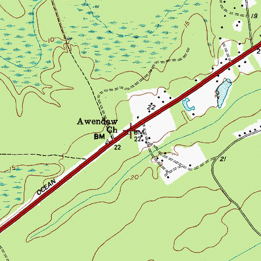 Topographic Map of Twenty One Mile School (historical), SC