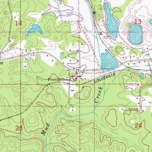 Topographic Map of Providence Church, AL