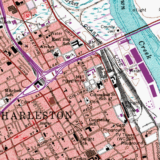 Topographic Map of Vanderhorst Memorial Christian Methodist Episcopal Church, SC