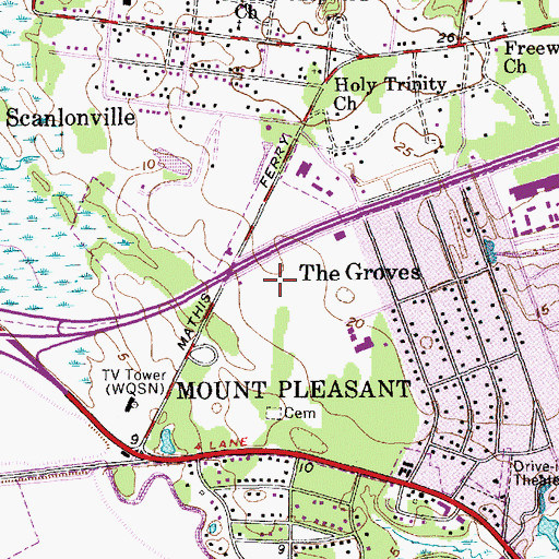 Topographic Map of Village Pointe Shopping Center, SC