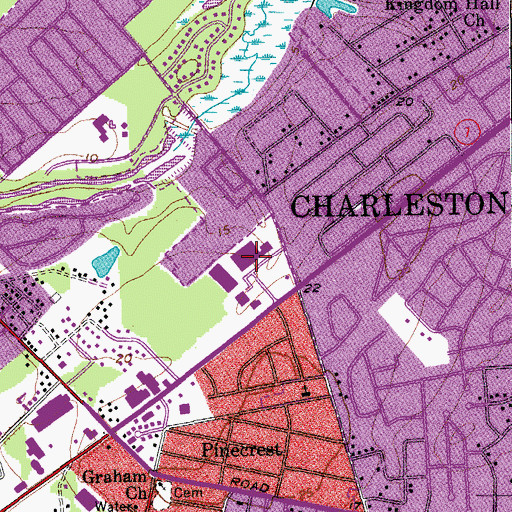 Topographic Map of Village Square Shopping Center, SC