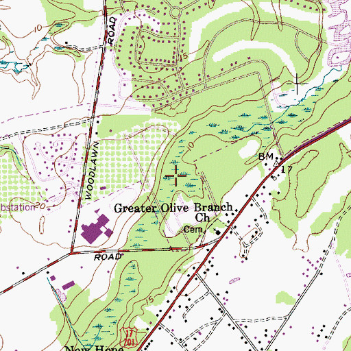 Topographic Map of Wando Estates, SC