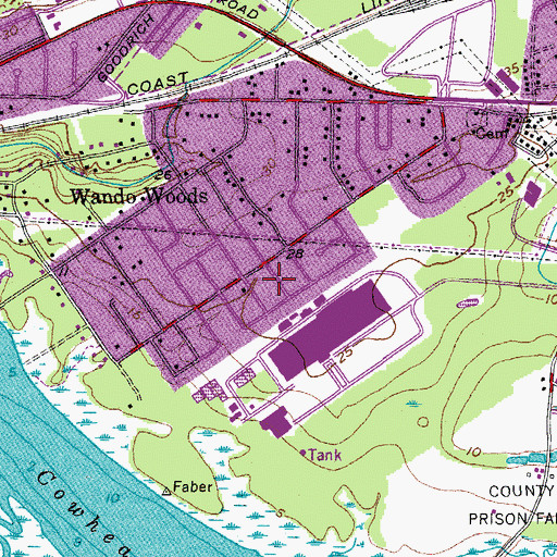 Topographic Map of Wando Gardens, SC