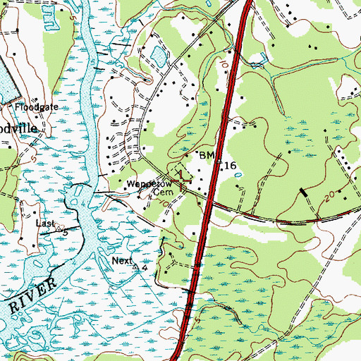 Topographic Map of Wappetaw Independent Congregational Church (historical), SC