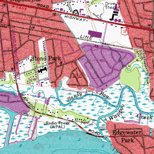 Topographic Map of Wappoo Shores, SC