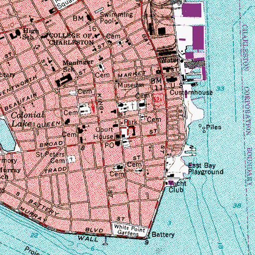 Topographic Map of Washington Park, SC