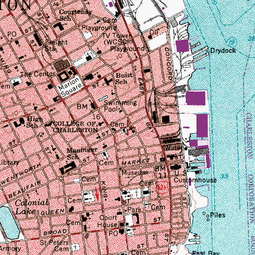 Topographic Map of Wentworth Street Methodist Protestant Church (historical), SC