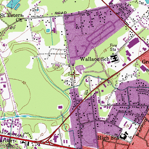 Topographic Map of West Ashley Shoppes Shopping Center, SC
