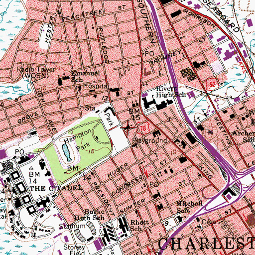 Topographic Map of Westminster Presbyterian Church, SC