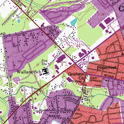 Topographic Map of Westwood Plaza Shopping Center, SC