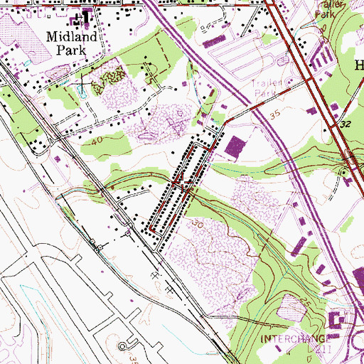 Topographic Map of Wildwood, SC