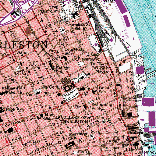 Topographic Map of Wragg Square, SC