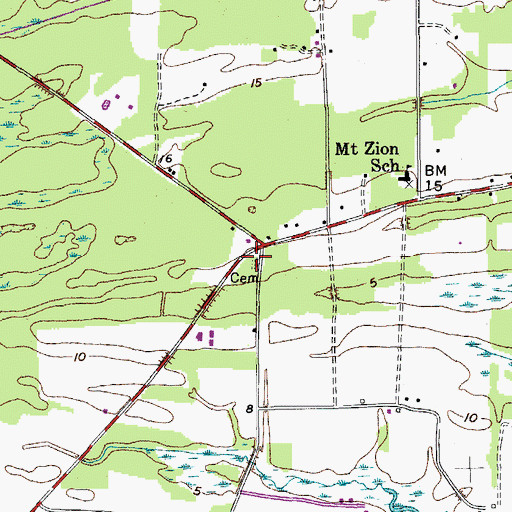 Topographic Map of Zion Church, SC