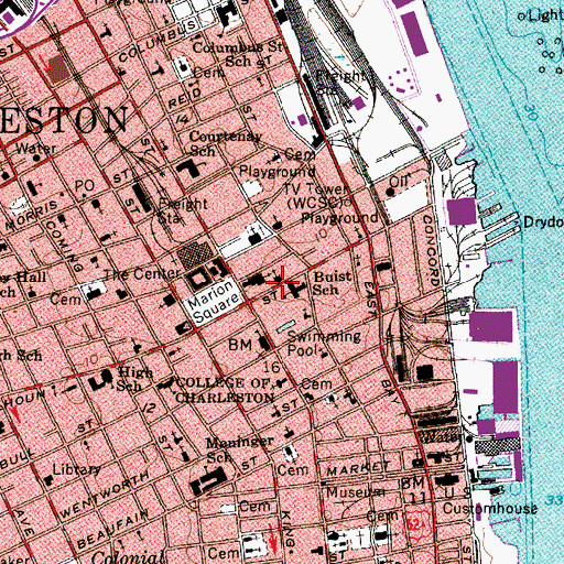 Topographic Map of Zion Presbyterian Church (historical), SC