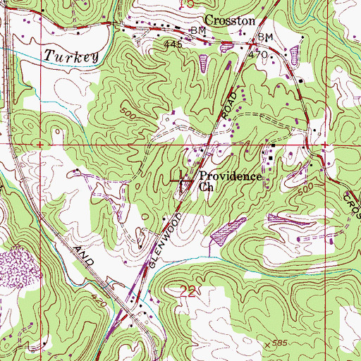 Topographic Map of Providence Church, AL
