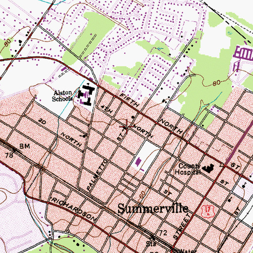 Topographic Map of Saint Stephens Reformed Episcopal Church, SC