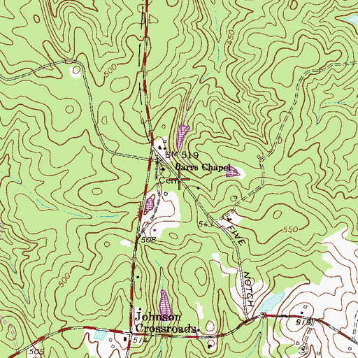 Topographic Map of Antioch Church (historical), SC