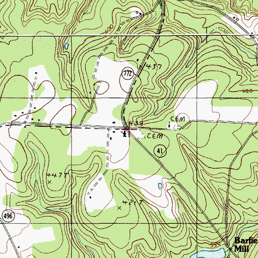 Topographic Map of Oak Ridge Church, SC