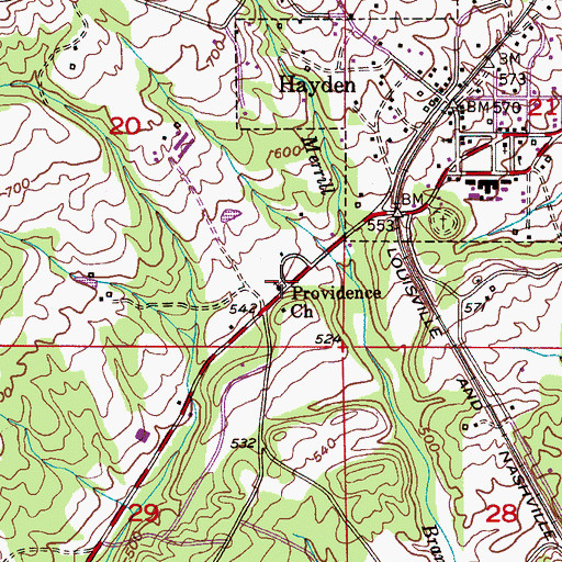 Topographic Map of Providence Church, AL