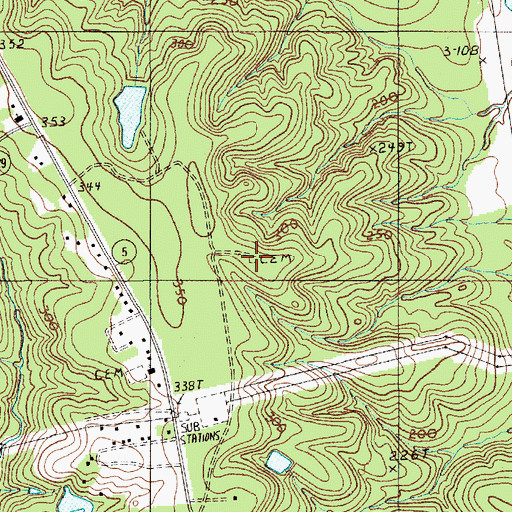Topographic Map of Parker Cemetery, SC